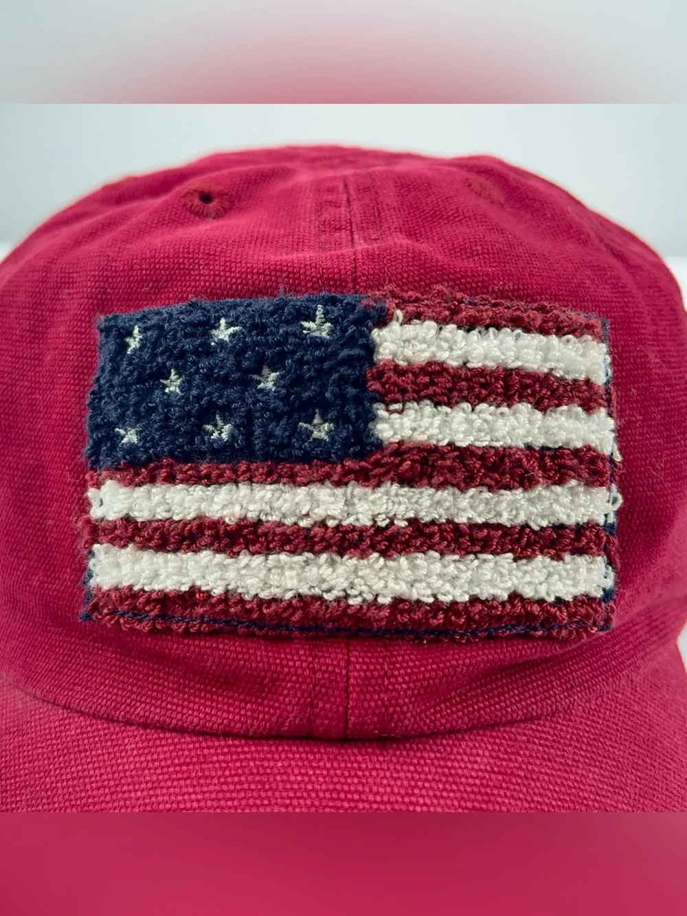 Baby Gap Red American Flag Patch Cotton Cap 2-4 Years